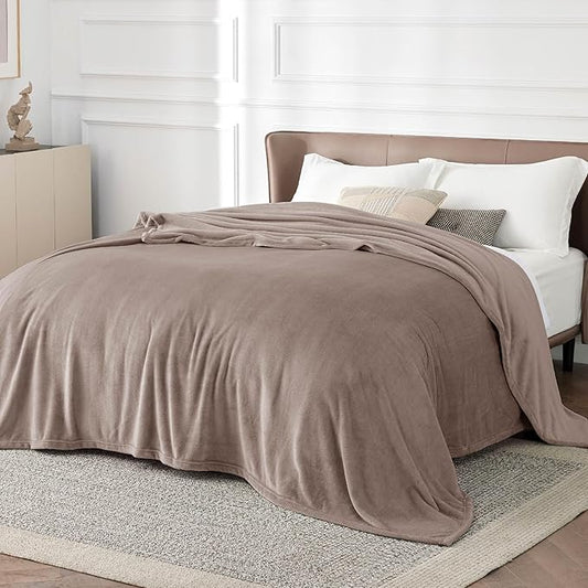 Bedsure Fleece King Size Blankets for Bed Mocha Brown - Soft Lightweight Plush Cozy Fuzzy Luxury Microfiber, 108x90 inches