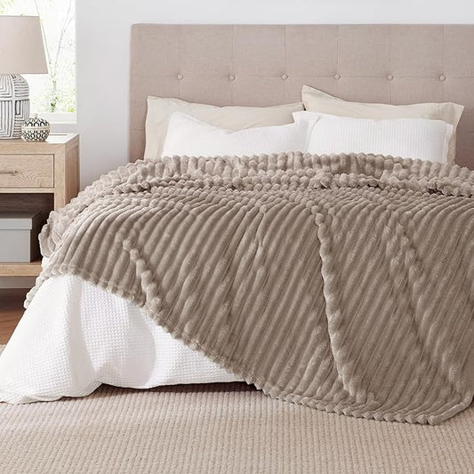 Bedsure Mocha Meringue California King Size Blanket for Couch - GentleSoft Cozy Soft Blankets for Women, Cute Small Fleece Throws for Girls, Birthday Gifts for Women, 102x96 Inches