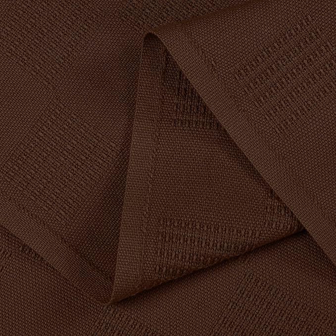 Utopia Bedding Brown 100% Cotton Blanket [King Size - 90x108 Inch] 350GSM Lightweight, Soft and Breathable Thermal Blanket for All Seasons
