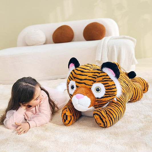 IKASA Giant Tiger Stuffed Animal Plush Toy,Large Cute 30" Jumbo Soft Toys,Huge Big Size Plushy Fluffy Fat Oversized Plushie,Gifts for Kids