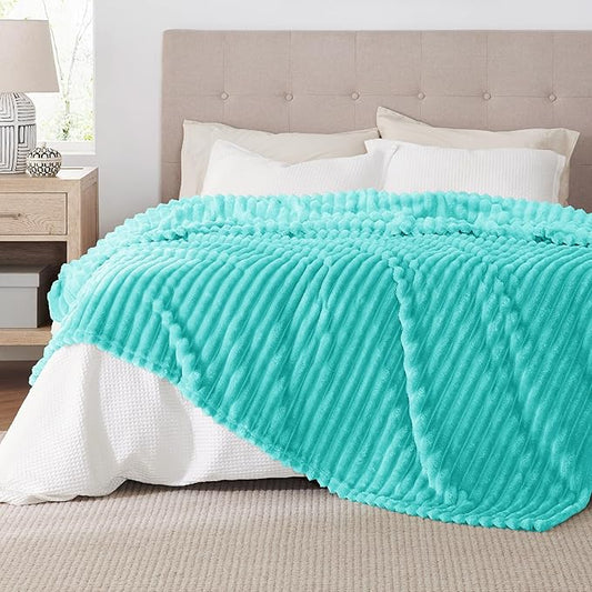 Bedsure Blue California King Size for Bed - GentleSoft Cozy Soft Blankets for Women, Cute Small Fleece Throws for Girls, Birthday Gifts for Women, Blue Fog, 102x96 Inches