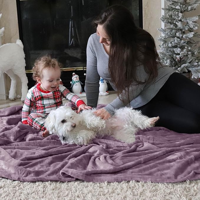 Bedsure Fleece King Size Blankets for Bed Fog Purple - Soft Lightweight Plush Cozy Fuzzy Luxury Microfiber, 108x90 inches