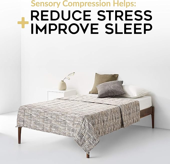 YnM Weighted Blanket,Heavy 100% Oeko-Tex Certified Cotton Material with Premium Glass Beads (Time Trace, 60''x80'' 15lbs), Suit for One Person(~140lb) Use on Queen/King Bed