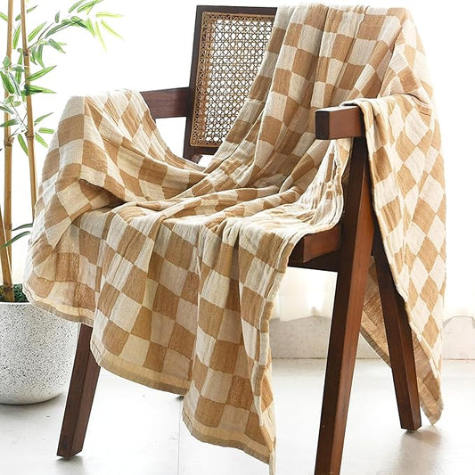 Folkulture Throws for Couch 50" x 60", 100% Recycled Cotton Couch Blanket and Throws for Chair, Throw Blanket for Couch or Bed Throws for Sofa, Boho Throw Blankets.