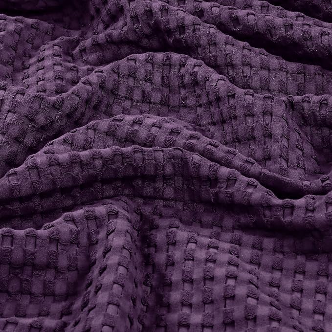 Utopia Bedding Plum 100% Cotton Waffle Blanket 300 GSM [Twin - 90x72 Inch] Soft Lightweight Breathable Bed Blanket for All Season