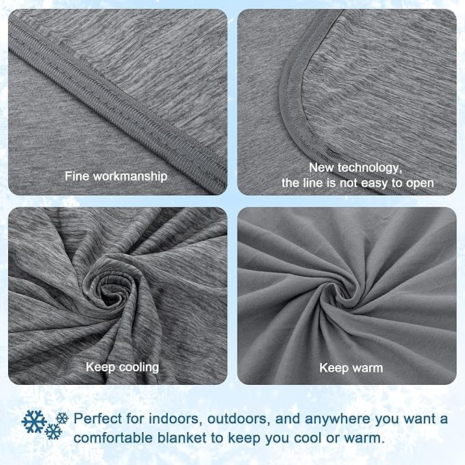 CHOSHOME Cooling Blanket for Hot Sleepers Lightweight Summer Cold Thin Blankets for Sleeping, Hot Flashes Night Sweats, Soft Blanket for Bed, Twin Size, Grey