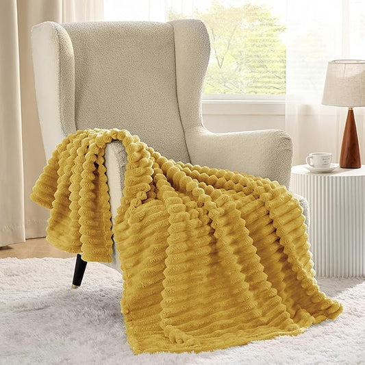 Bedsure Honey Throw Blanket for Couch - GentleSoft Cozy Soft Blankets for Women, Cute Small Throws for Girls, 50x70 Inches