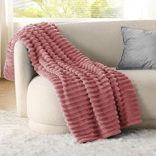 Bedsure Brick Dust Fleece Twin Blanket for Couch - GentleSoft Cozy Soft Blankets for Women, Cute Small Throws for Girls, 60x80 Inches
