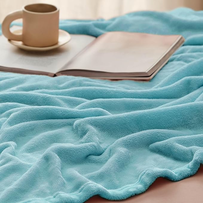 Bedsure Fleece Throw Blanket for Couch River Blue - Lightweight Plush Fuzzy Cozy Soft Blankets and Throws for Sofa, 50x70 inches