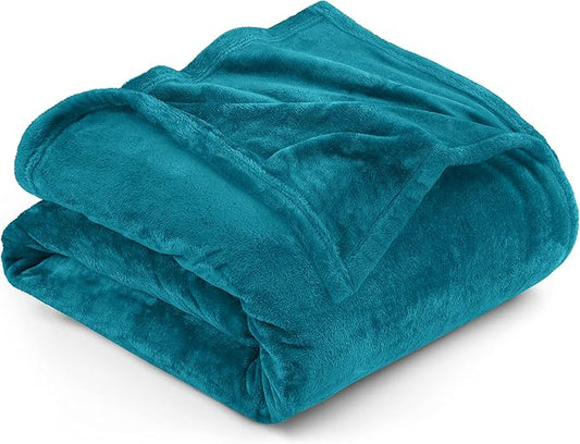 Utopia Bedding Fleece Blanket California King Size Turquoise 300GSM Luxury Fuzzy Soft Anti-Static Microfiber Bed Blanket (102x96 Inch)