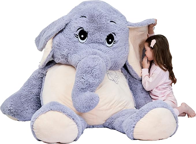 IKASA Giant Elephant Stuffed Animal Plush Toys Gifts (Gray, 72 inches)