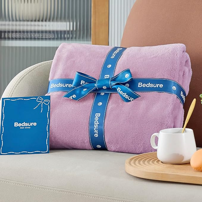 Bedsure Fleece Blankets King Size Lilac Lavender - Bed Blanket Soft Lightweight Plush Cozy Fuzzy Luxury Microfiber, 108x90 inches