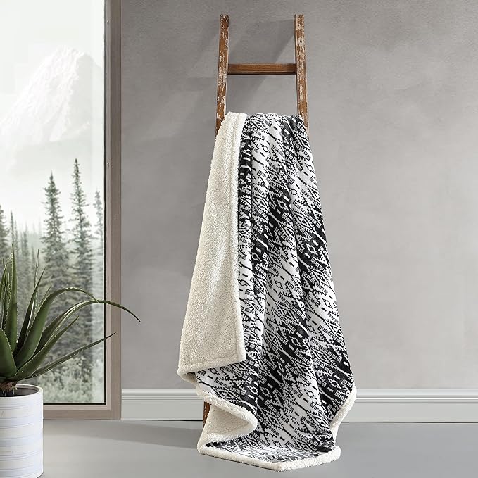Eddie Bauer - Blanket, Super Soft Reversible Sherpa & Brushed Fleece Bedding, Throw Blankets for Couch, Ideal for Lounging (San Juan Grey)
