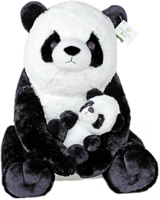 Mother and Baby Panda Plush Set | Super Soft Panda Stuffed Animal | Cute Plushies for Kids Bedroom | 18-in Stuffed Animals for Girls & Boys | Sittingpanda Stuffed Animal Toys by Exceptional Home
