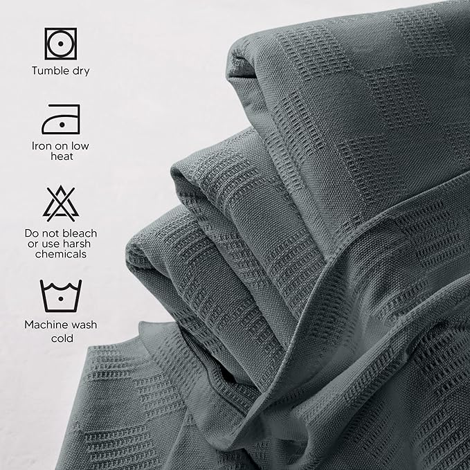 Utopia Bedding Smoke Gray 100% Cotton Blanket [King Size - 90x108 Inch] 350GSM Lightweight, Soft and Breathable Thermal Blanket for All Seasons