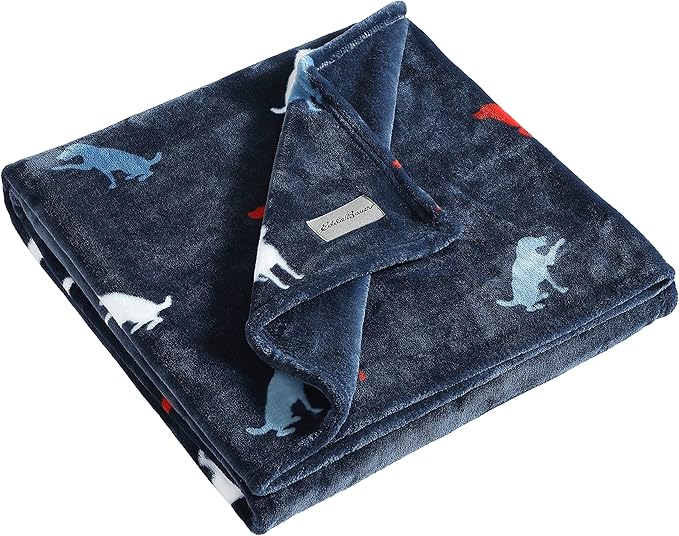 Eddie Bauer Throw Blanket Ultra Soft Plush Fleece Bedding, Home Decor for All Seasons, 50 x 70, Buddy The Dog Blue