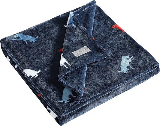 Eddie Bauer Throw Blanket Ultra Soft Plush Fleece Bedding, Home Decor for All Seasons, 50 x 70, Buddy The Dog Blue