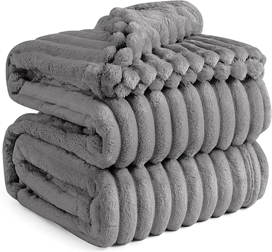 Bedsure Frost Gray California King Size Blanket for Couch - GentleSoft Cozy Soft Blankets for Women, Cute Small Fleece Throws for Girls, Birthday Gifts for Women, 102x96 Inches
