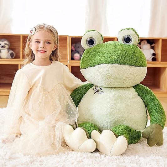 EARTHSOUND Giant Frog Stuffed Animal Plush Toy,30 inches Large Jumbo Cute Soft Toys,Big Size Huge Oversized Fat Plushie,Gifts for Kids Girls Boys Girlfriend