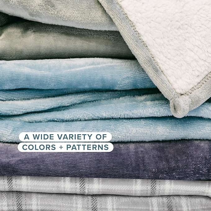 Bare Home Sherpa Fleece Blanket - Twin/Twin Extra Long - Blanket for Bed, Sofa, and Couch - Warm & Lightweight - Fluffy & Soft - Reversible (Twin/Twin XL, Light Taupe)