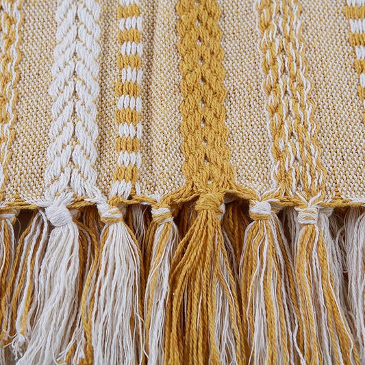DII Braided Striped Throw, 50x60, Honey Gold