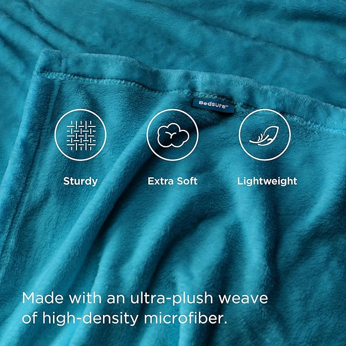 Bedsure Fleece Blankets King Size Teal - Bed Blanket Soft Lightweight Plush Cozy Fuzzy Luxury Microfiber, 108x90 inches