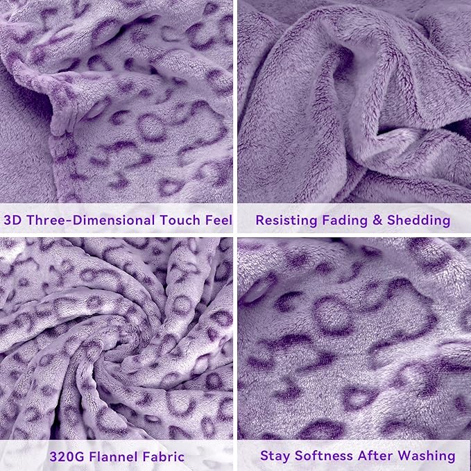 ZHIKU Warm Blanket Purple Soft Fleece Blanket Throw Lightweight Queen Size Throw Blanket for Bed