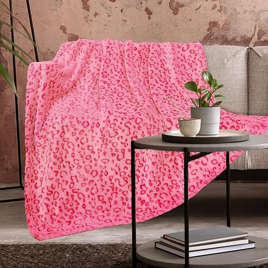 ZHIKU Pink Blanket for Women - Cheetah Print Blanket Pink Gifts for Women Mother Girls Soft Warm Leopard Print Throw Blanket for Birthday Gifts 60"x80"