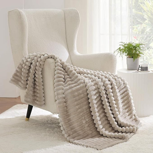 Bedsure Twin XL Blanket for Couch - GentleSoft Cozy Soft Blankets for Women, Cute Small Fleece Throws for Girls, Linen, 66x90 Inches