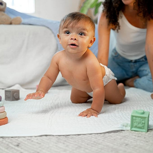 Comfy Cubs Muslin Baby Blanket - Soft, Lightweight, 6-Layer Cotton Swaddle Blankets for Newborns, Infants & Toddlers - 40" x 40" Large, Breathable & Versatile for Sleeping & Tummy Time - White