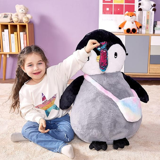 IKASA Giant Penguin Stuffed Animal Plush Toy, 23" Big Cute Jumbo Soft Penguin Plushie for Kids Girls Boys Girlfriend Children