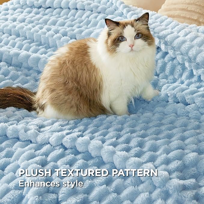 Bedsure King Size Blanket for Bed - Super Soft, Cozy Blankets for Women, Cute Large Fleece Gifts for Girls, Dream Blue, 108x90 Inches