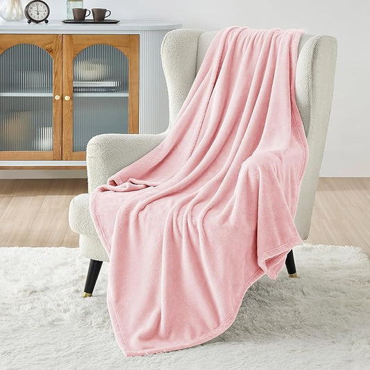 Bedsure Fleece Throw Blanket Pink - 300GSM Valentines Blankets for Couch, Sofa, Bed, Soft Lightweight Plush Cozy Throws for Toddlers, Girls