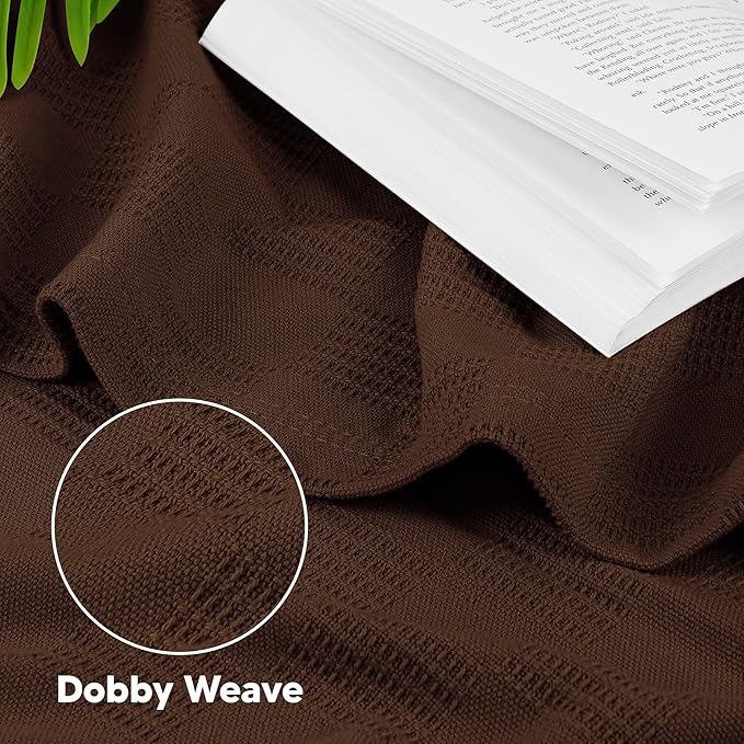 Utopia Bedding Brown 100% Cotton Blanket [Twin Size - 90x72 Inch] 350GSM Lightweight, Soft and Breathable Thermal Blanket for All Seasons