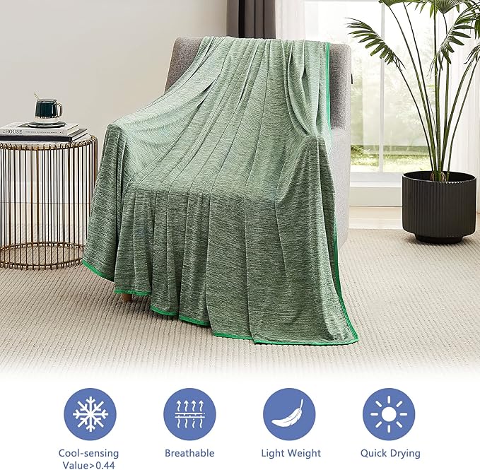 TOPCEE Cooling Blanket(60"x90" Twin Size) for Night Sweats, Absorbs Heat to Keep Adults, Children Cool on Warm Nights