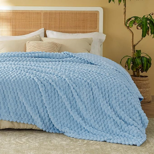 Bedsure King Size Blanket for Bed - Super Soft, Cozy Blankets for Women, Cute Large Fleece Gifts for Girls, Dream Blue, 108x90 Inches