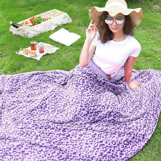 ZHIKU Fleece Blankets Throw Purple Throw Blanket Lightweight Soft Cozy Throw Blanket Purple 60"x80"