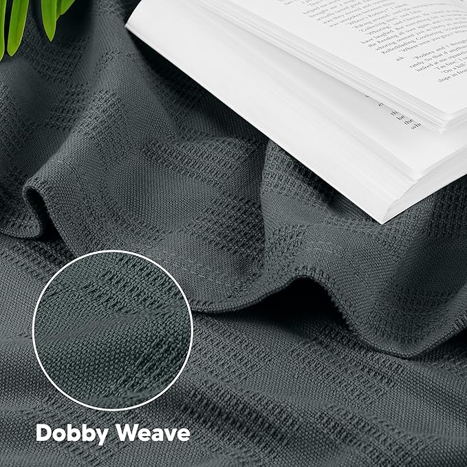 Utopia Bedding Smoke Gray 100% Cotton Blanket [Full Size - 90x84 Inch] 350GSM Lightweight, Soft and Breathable Thermal Blanket for All Seasons
