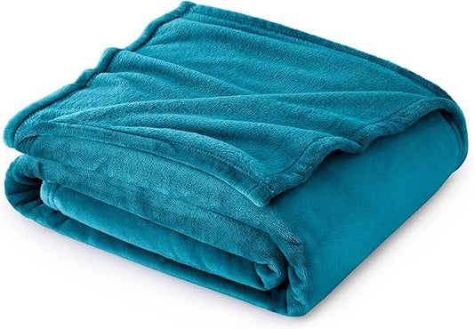 Bedsure Fleece Blanket Twin Size Teal - 300GSM Lightweight Plush Fuzzy Cozy Soft Warm Blanket for Bed, Sofa, Couch, Travel, Camping, 60x80 inches