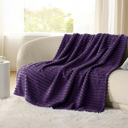 Bedsure Purple Fleece Blanket for Couch - GentleSoft Cozy Soft Blankets for Women, Cute Small Throws for Girls, 60x80 Inches