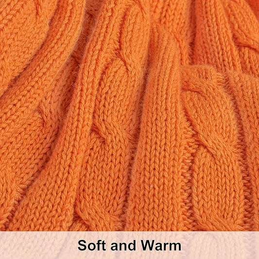 NTBAY 100% Pure Cotton Oversize (60x80) Cable Knit Throw Blanket, Super Soft Warm Knitted Throw Blanket for Bed, Sofa, Chair, Couch - Extra Cozy, Machine Washable, Comfortable Home Decor, Orange