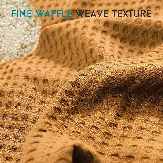 AmyHomie Cooling Blanket King Size, 100% Rayon Derived from Bamboo Waffle Blanket, Cool Summer Blanket for Hot Sleepers Soft Comfy Lightweight Blankets for All Seasons (Orange Yellow, 108×90in)