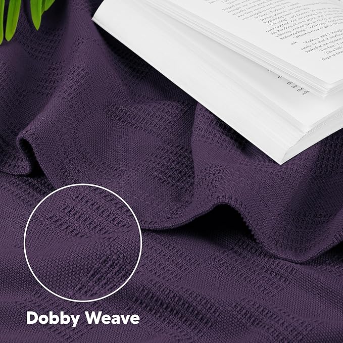 Utopia Bedding Plum 100% Cotton Blanket [Twin Size - 90x72 Inch] 350GSM Lightweight, Soft and Breathable Thermal Blanket for All Seasons