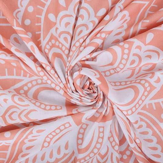 raajsee Rose Gold Ombre Tapestry Wall Hanging Mandala-Bohemian Room Decor-Indian Cotton Throw Hippie Tapestries -Boho Bedding Twin bedspread 52x82 Imches
