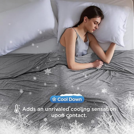 Bedsure Cooling Blanket Twin XL for Hot Sleepers - Summer Cold Blanket with Rayon Derived From Bamboo for Twin Size Bed, Ice Cool Cold Lightweight Arc-Chill Thin Summer Bedding for Dorm, 60x90