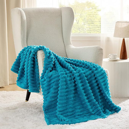 Bedsure Teal Twin Blanket for Bed - GentleSoft Cozy Soft Blankets for Women, Cute Large Throws for Girls, 66x90 Inches