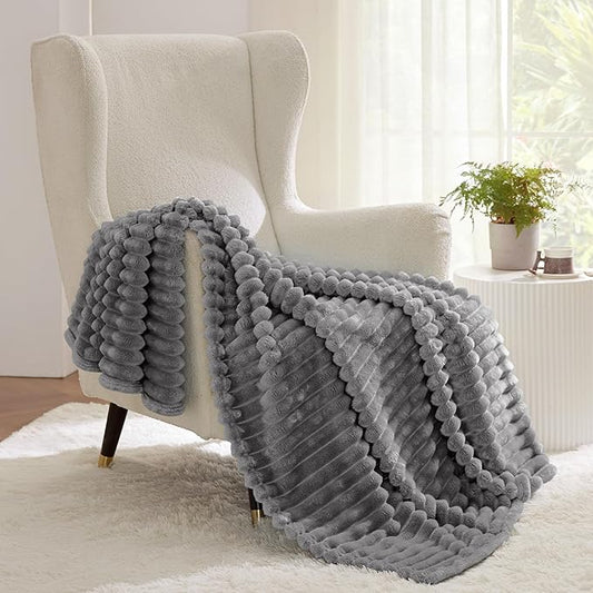 Bedsure Frost Gray Twin Blanket for Bed - GentleSoft Cozy Soft Blankets for Women, Cute Large Throws for Girls, 66x90 Inches