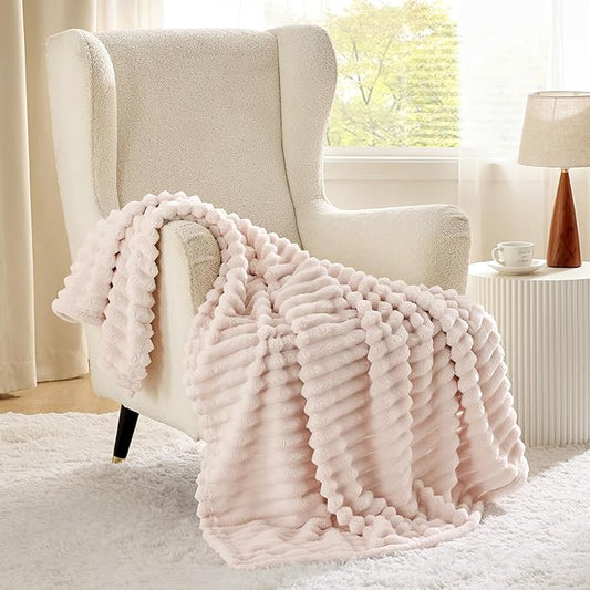 Bedsure Crystal Pink Throw Blanket for Couch - GentleSoft Cozy Soft Blankets for Women, Cute Small Throws for Girls, 50x70 Inches