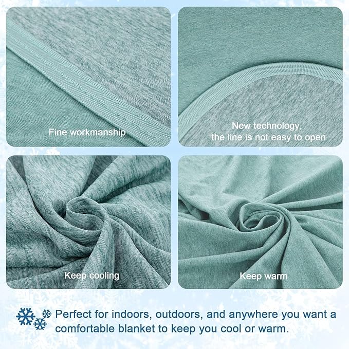 CHOSHOME Cooling Blanket for Hot Sleepers Lightweight Summer Cold Thin Blankets for Sleeping, Hot Flashes Night Sweats, Soft Blanket for Bed, Queen Size, Green