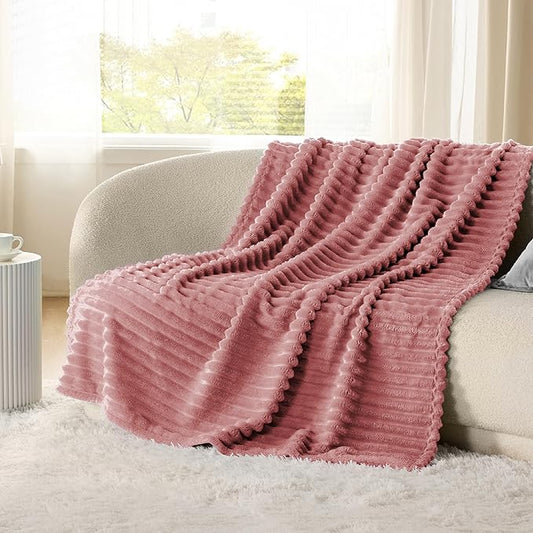 Bedsure Dusty Pink Twin XL Blanket for Bed - GentleSoft Cozy Soft Blankets for Women, Cute Small Fleece Throws for Girls, Birthday Gifts for Women, Mothers Day Decor Gifts for Mom, 66x90 Inches